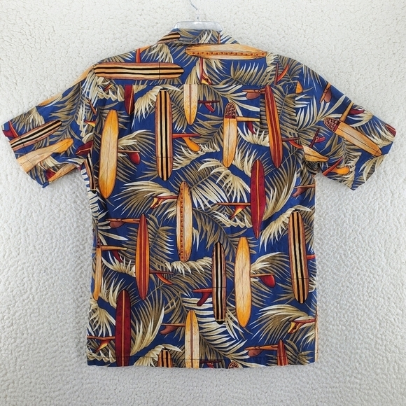 Vtg RJC Hawaiian Shirt Men M Colorful Surfboards AOP Cotton Lawn Resortwear USA - Picture 11 of 11